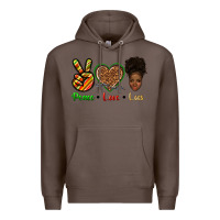 Coffee peace love locs Premium Hoodie - texasbilliewilder