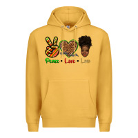 Mustard peace love locs Premium Hoodie - texasbilliewilder