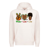 Pale Pink peace love locs Premium Hoodie - texasbilliewilder