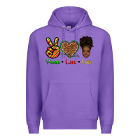 Purple peace love locs Premium Hoodie - texasbilliewilder