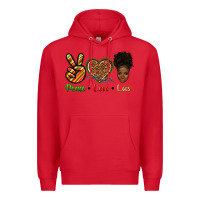 Red peace love locs Premium Hoodie - texasbilliewilder