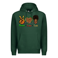 Sports Green peace love locs Premium Hoodie - texasbilliewilder