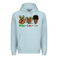 Blue Mist peace love locs Premium Hoodie - texasbilliewilder