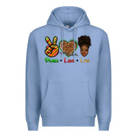 Colony Blue peace love locs Premium Hoodie - texasbilliewilder