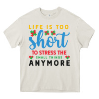 Cream life is too to stress the small things anymo Heavy Core Tee - CowhideDigitalArt