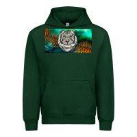 Forest Green white tiger forest license plate Urban Hoodie - RanaPortraitStore