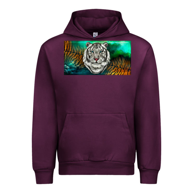 White Tiger Forest License Plate Urban Hoodie by RanaPortraitStore | Teevron