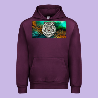 Urban Hoodie white tiger forest license plate