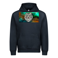 Navy white tiger forest license plate Urban Hoodie - RanaPortraitStore