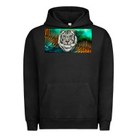 Pigment Black white tiger forest license plate Urban Hoodie - RanaPortraitStore
