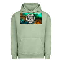 Pigment Oil Green white tiger forest license plate Urban Hoodie - RanaPortraitStore