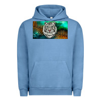 Pigment Pebble Blue white tiger forest license plate Urban Hoodie - RanaPortraitStore