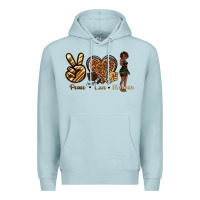Blue Mist peace love melanin Premium Hoodie - texasbilliewilder