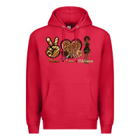 Cardinal peace love melanin Premium Hoodie - texasbilliewilder