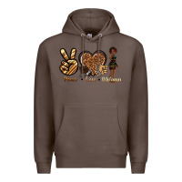 Coffee peace love melanin Premium Hoodie - texasbilliewilder