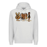 Dove Grey peace love melanin Premium Hoodie - texasbilliewilder