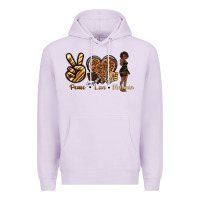 Lilac peace love melanin Premium Hoodie - texasbilliewilder