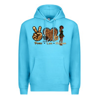 Ocean Blue peace love melanin Premium Hoodie - texasbilliewilder