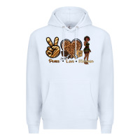 White peace love melanin Premium Hoodie - texasbilliewilder