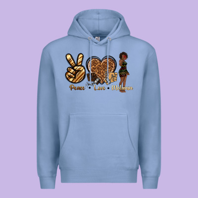 Peace Love Melanin Premium Hoodie Designed By Texasbilliewilder