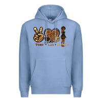 Colony Blue peace love melanin Premium Hoodie - texasbilliewilder