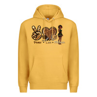Mustard peace love melanin Premium Hoodie - texasbilliewilder
