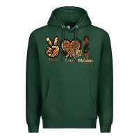 Sports Green peace love melanin Premium Hoodie - texasbilliewilder