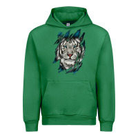 Emerald White Tiger Scratch Mark Urban Hoodie - RanaPortraitStore
