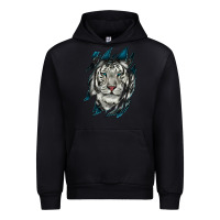 White Tiger Scratch Mark Urban Hoodie | Teevron