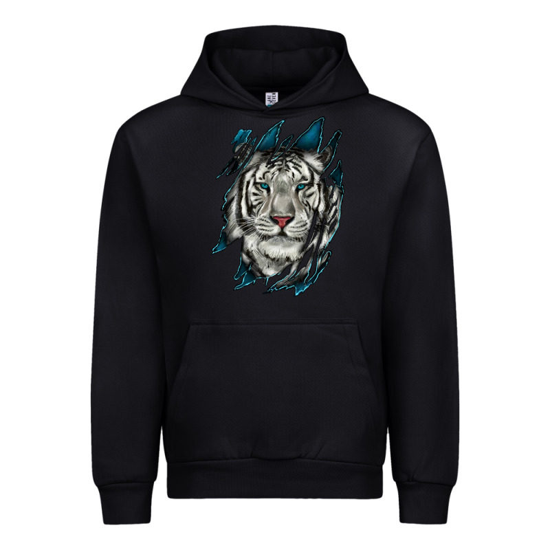 White Tiger Scratch Mark Urban Hoodie by RanaPortraitStore | Teevron