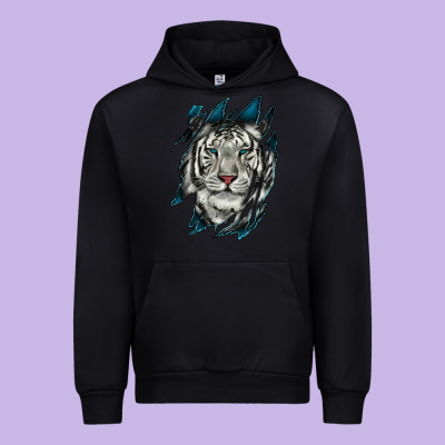 Urban Hoodie White Tiger Scratch Mark