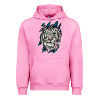 Fuchsia Pink White Tiger Scratch Mark Urban Hoodie - RanaPortraitStore