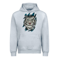 Heather Grey White Tiger Scratch Mark Urban Hoodie - RanaPortraitStore