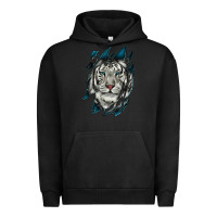 Pigment Black White Tiger Scratch Mark Urban Hoodie - RanaPortraitStore