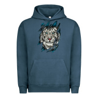 Pigment Midnight Navy White Tiger Scratch Mark Urban Hoodie - RanaPortraitStore