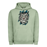 Pigment Oil Green White Tiger Scratch Mark Urban Hoodie - RanaPortraitStore