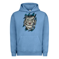 Pigment Pebble Blue White Tiger Scratch Mark Urban Hoodie - RanaPortraitStore