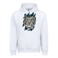 White White Tiger Scratch Mark Urban Hoodie - RanaPortraitStore