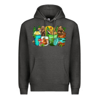 Charcoal Heather bear coffee cups Premium Hoodie - Zillion Design Studio