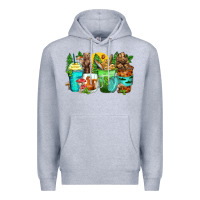 Heather Grey bear coffee cups Premium Hoodie - Zillion Design Studio