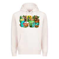Pale Pink bear coffee cups Premium Hoodie - Zillion Design Studio