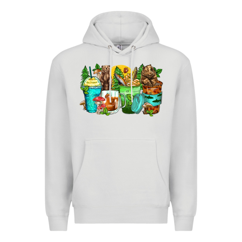 Bear Coffee Cups Premium Hoodie by Zillion Design Studio | Teevron