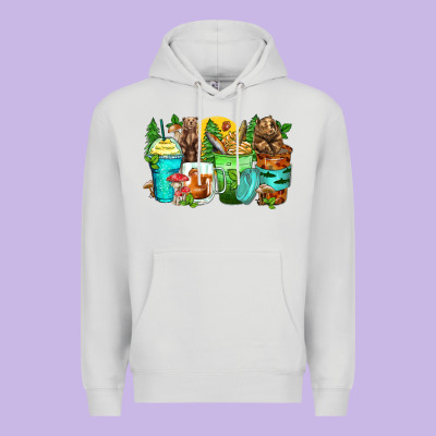 Bear Coffee Cups Premium Hoodie Designed By Zillion Design Studio