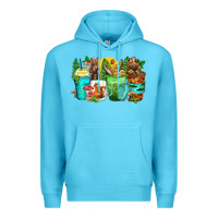 Ocean Blue bear coffee cups Premium Hoodie - Zillion Design Studio
