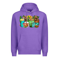 Purple bear coffee cups Premium Hoodie - Zillion Design Studio
