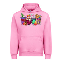 Fuchsia Pink dia de los muertos coffee cups Urban Hoodie - texasbilliewilder