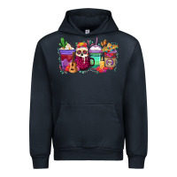 Navy dia de los muertos coffee cups Urban Hoodie - texasbilliewilder