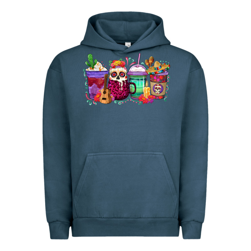 Dia De Los Muertos Coffee Cups Urban Hoodie by texasbilliewilder | Teevron