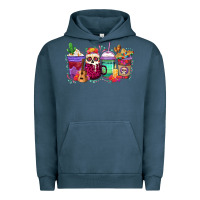 Pigment Midnight Navy dia de los muertos coffee cups Urban Hoodie - texasbilliewilder
