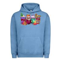 Pigment Pebble Blue dia de los muertos coffee cups Urban Hoodie - texasbilliewilder